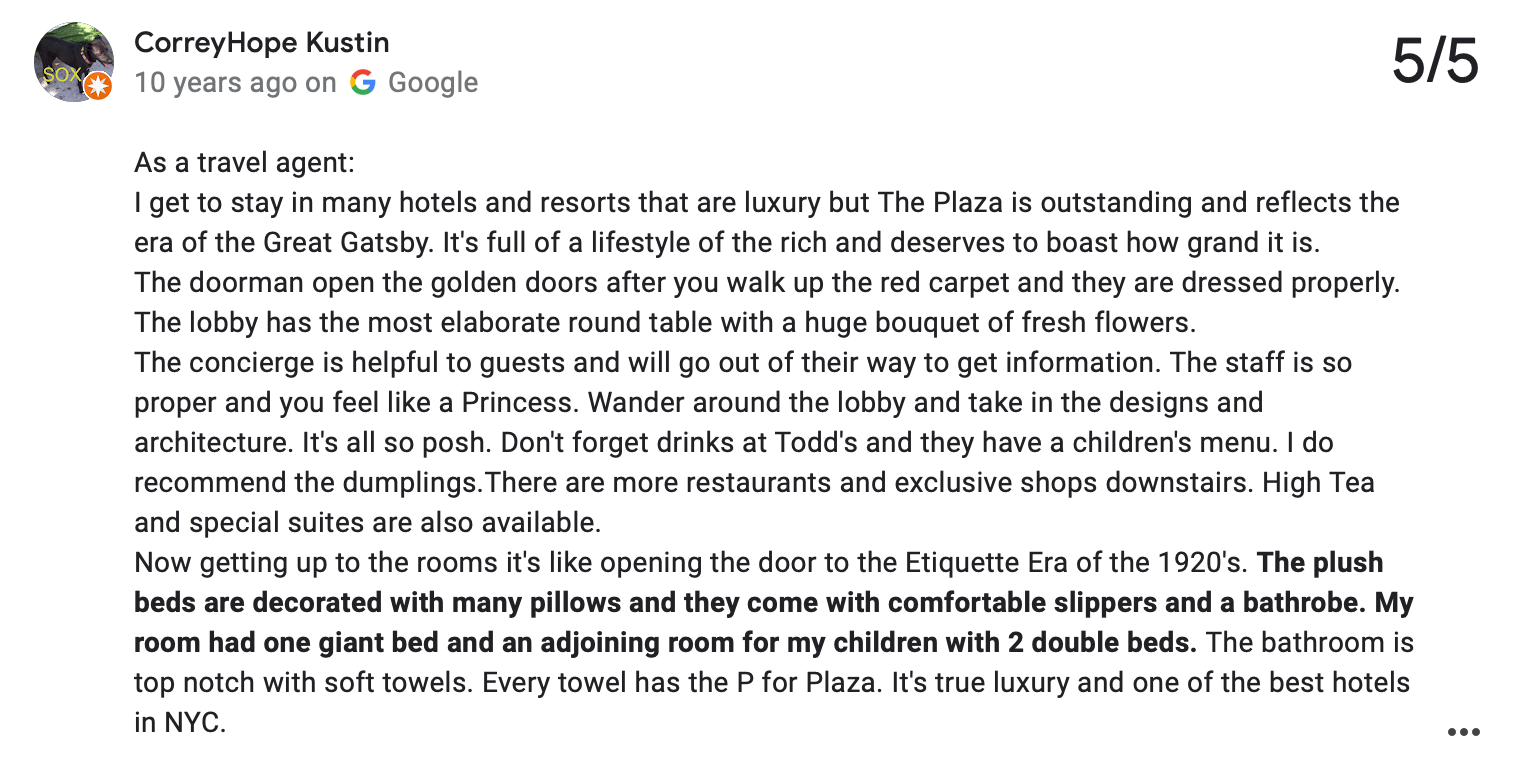 recensioni positive dei clienti google