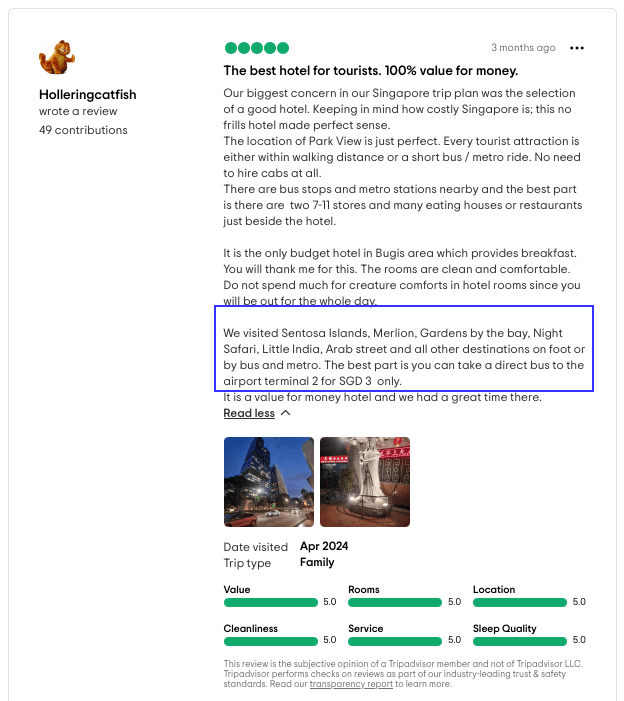 Spezifische Details der positiven Rezension