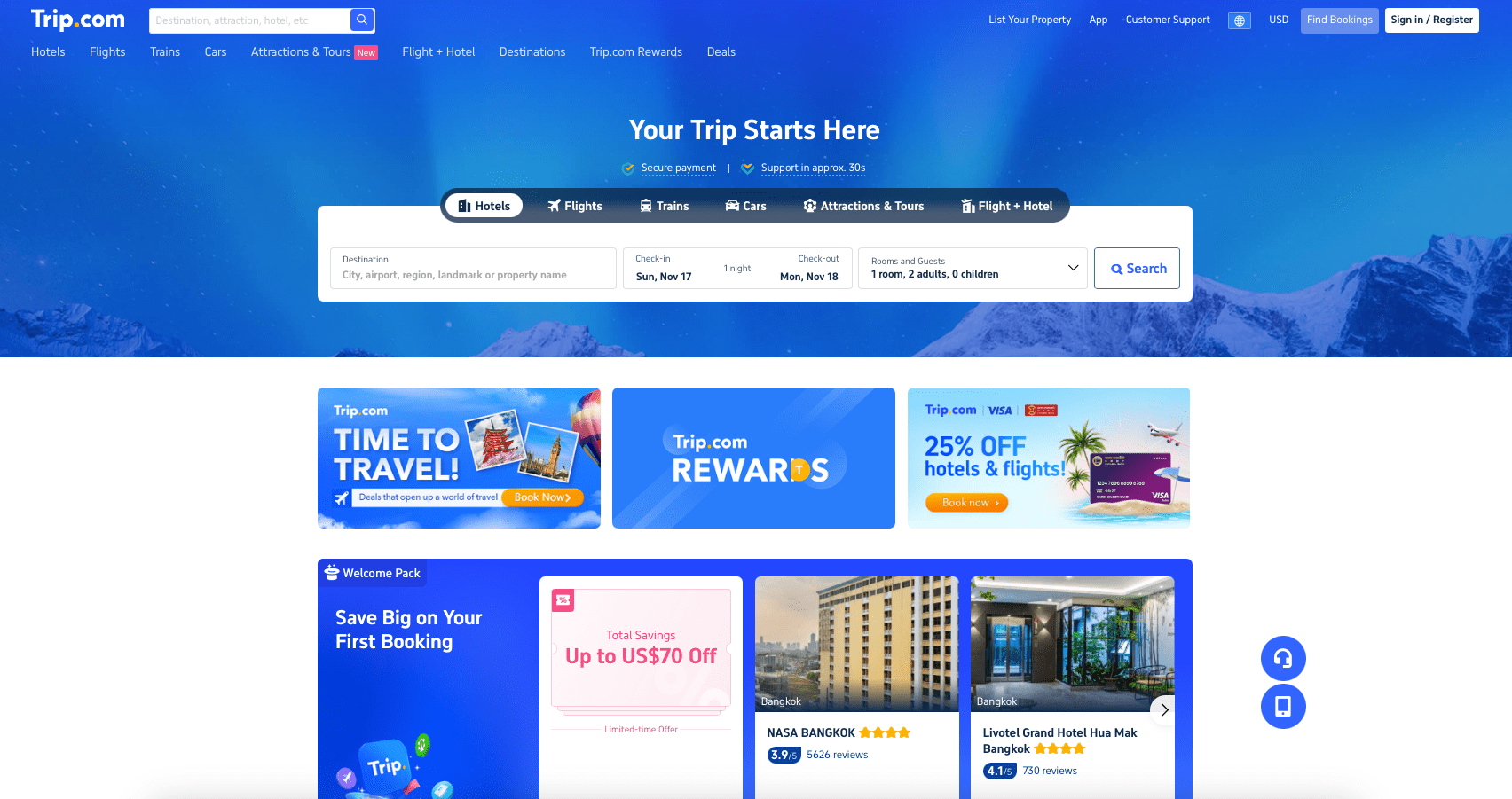 dashboard di trip.com