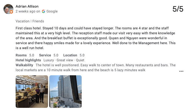 Hotel a 5 stelle con recensioni