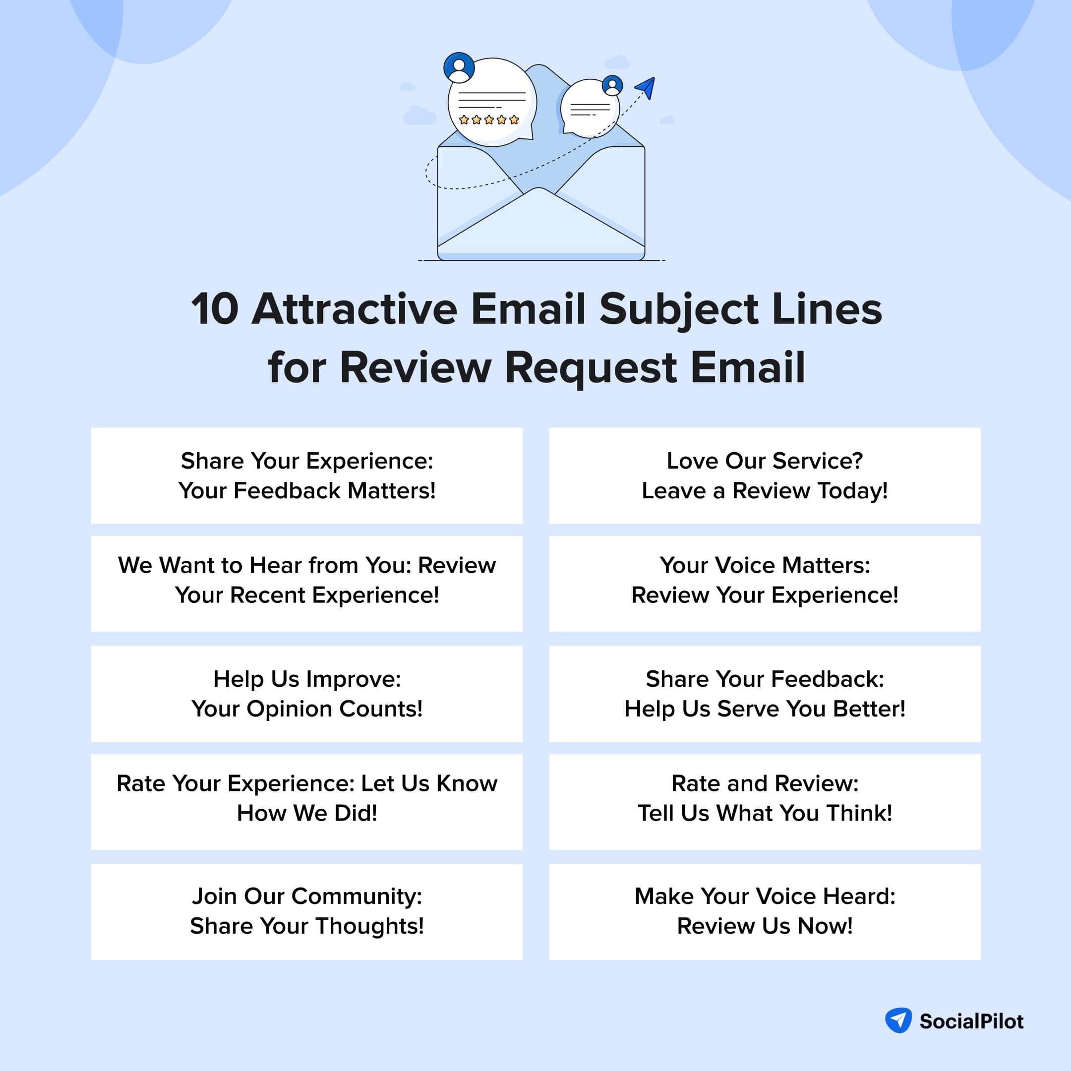 subject lines for review request emails