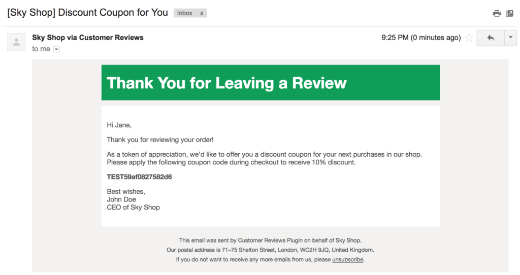review request email with incentives