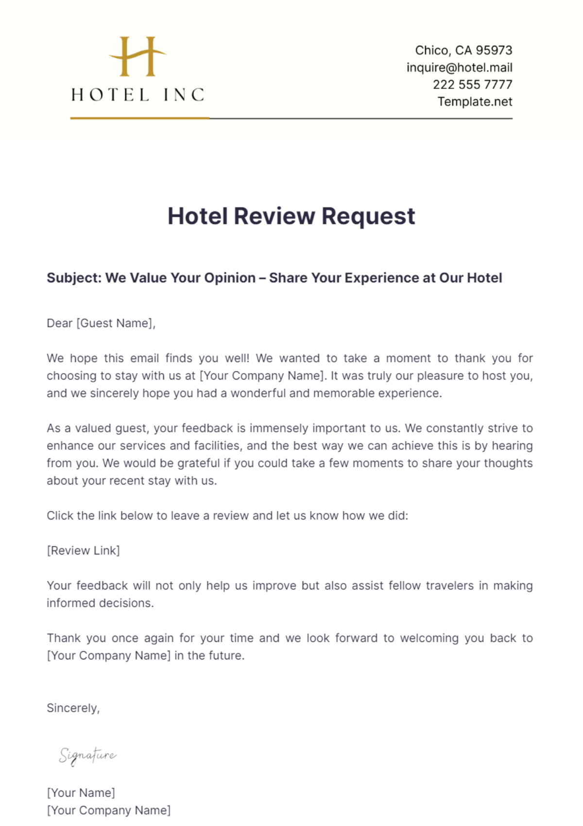 review request email