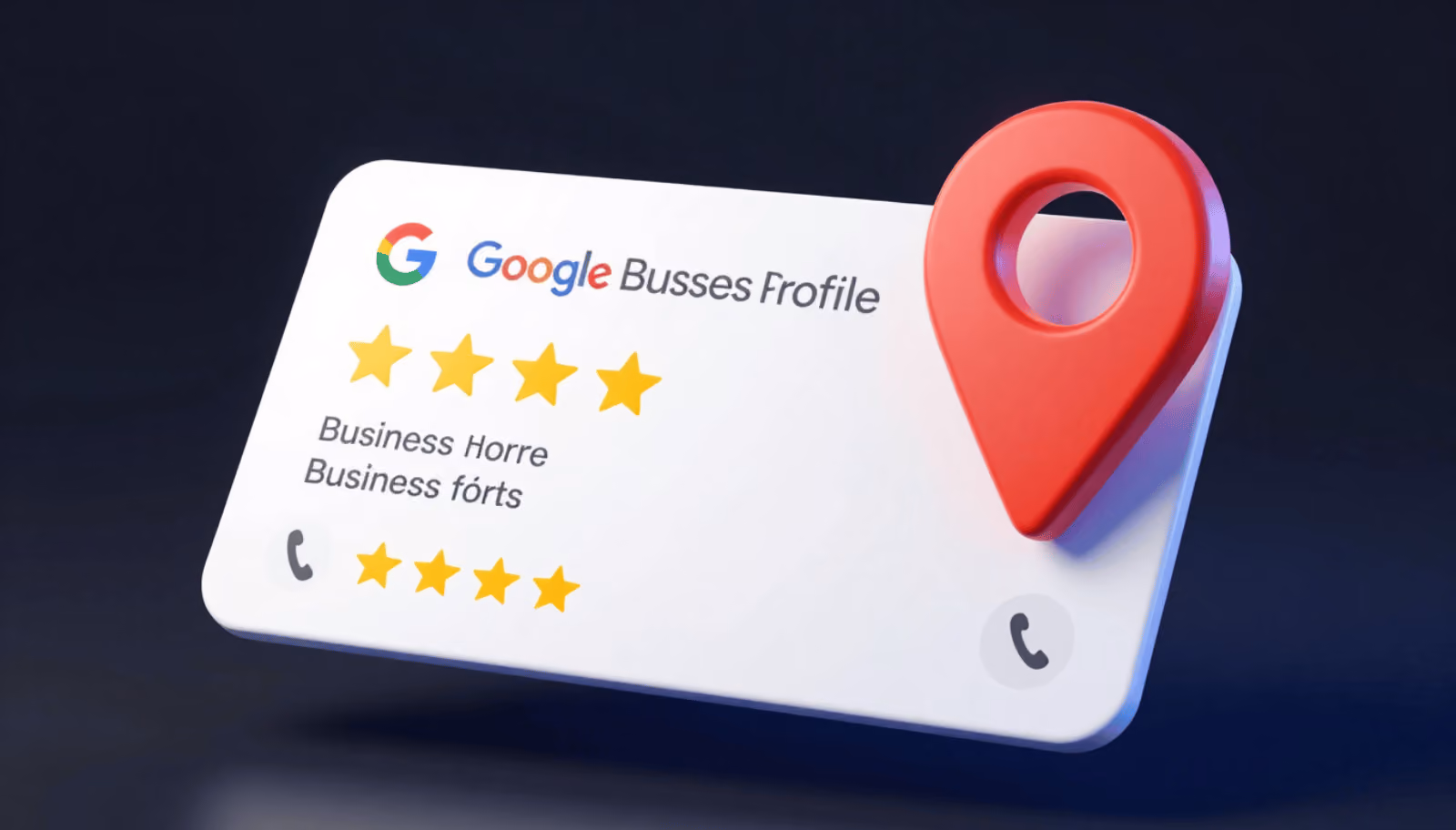 Local SEO services Lincolnshire: Google Business Profile card with star ratings and a red location pin