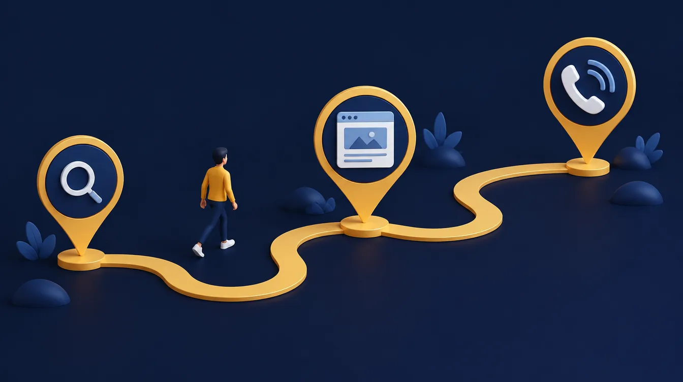Customer journey from a search to an enquiry for a Hull business website