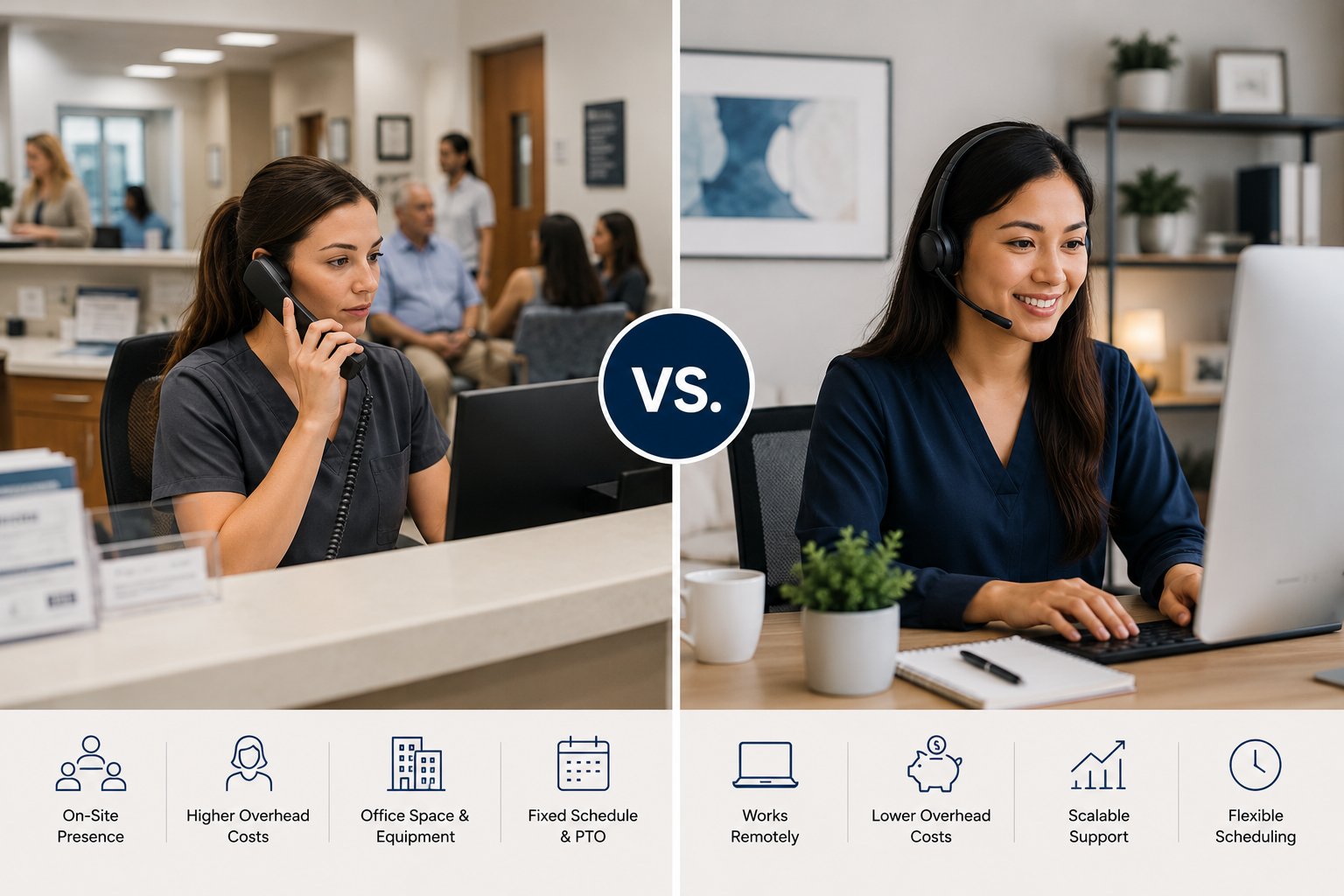 Medical Virtual Assistant vs. In-House Employee: Which Is Right for Your Healthcare Practice?