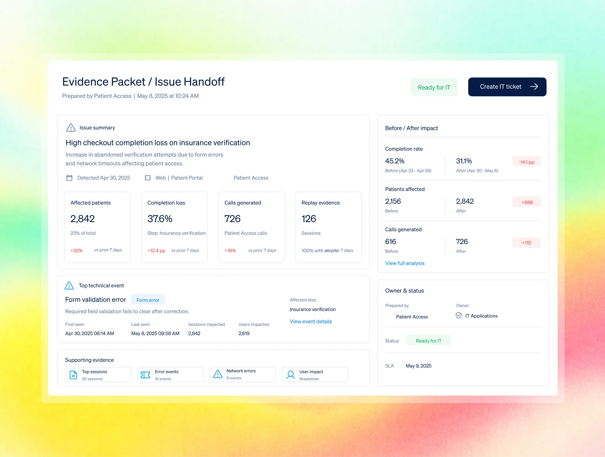 06 Evidence Handoff dashboard illustration