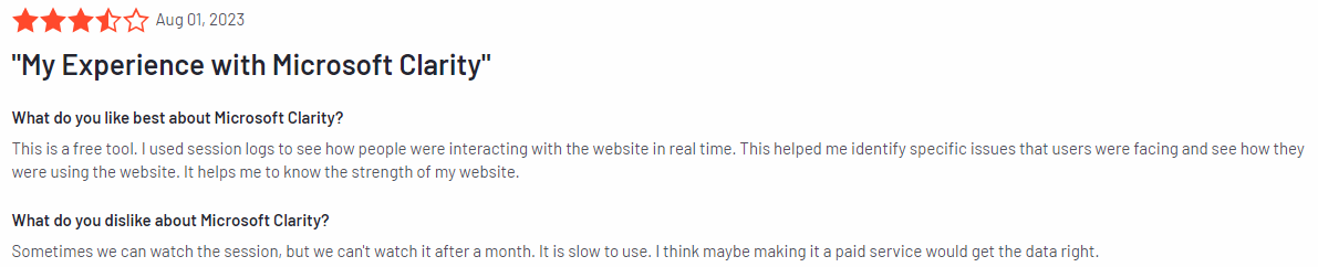 Microsoft Clarity review