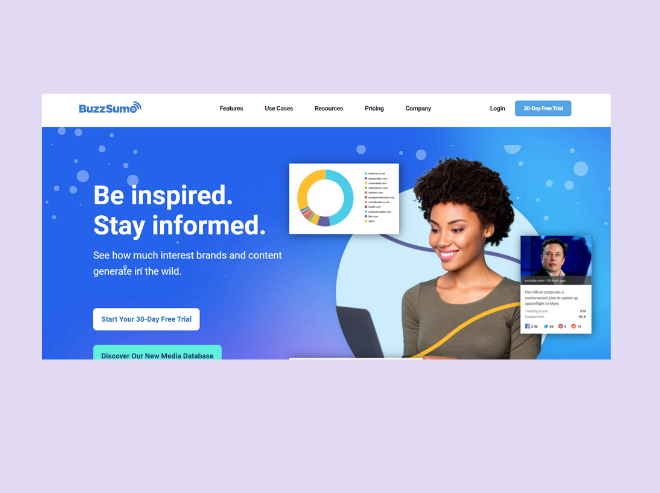 BuzzSumo - content-focused platform to strengthen your lead research process