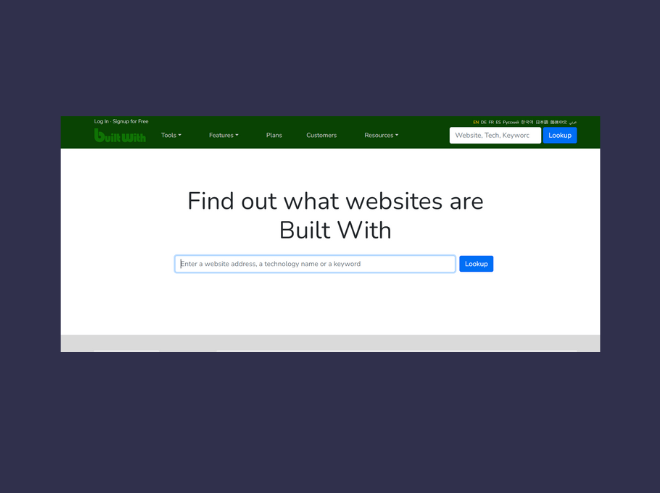 BuiltWith is yet another amazing tool to guide your lead research process forward.