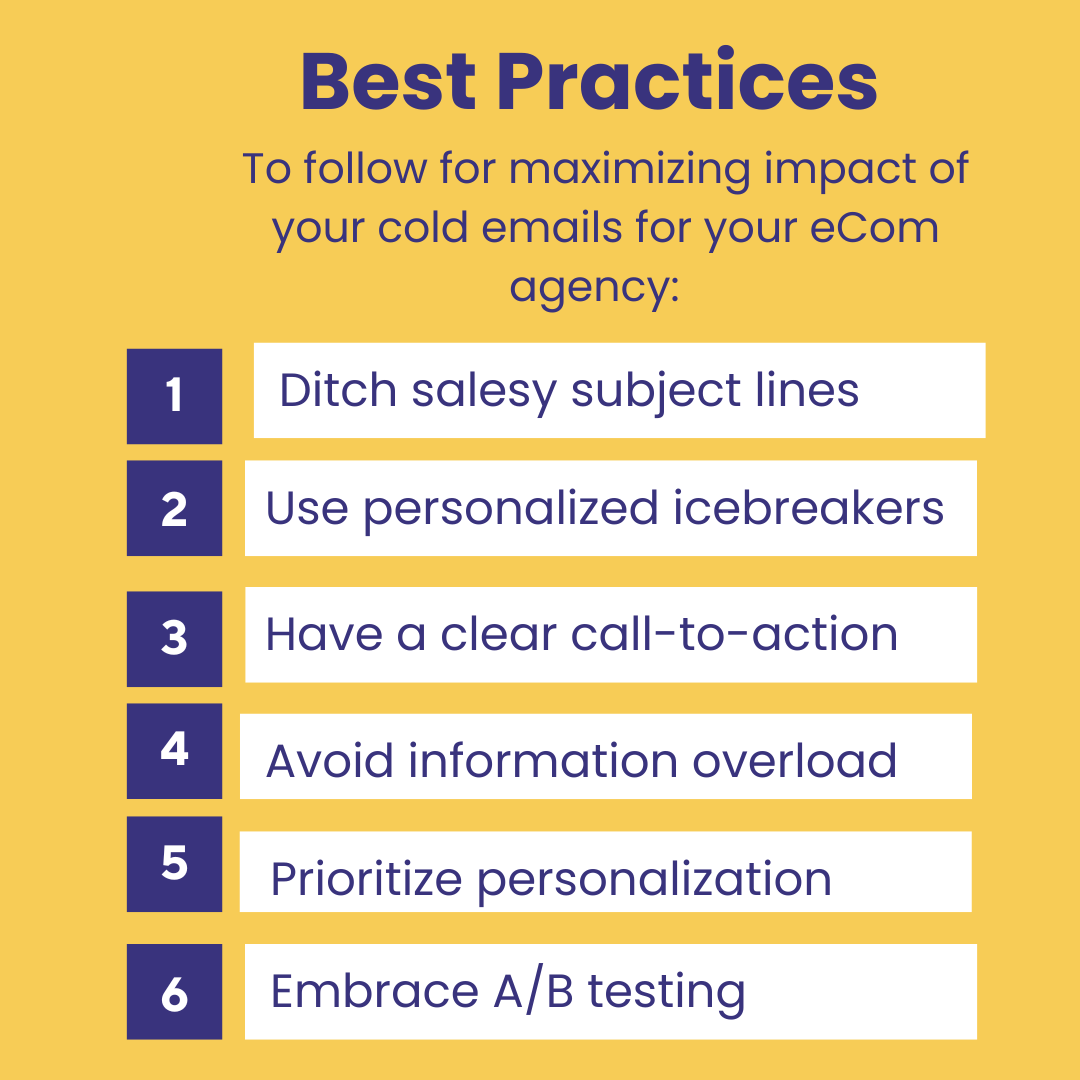 Best practices to follow when doing cold email for eCommerce agencies