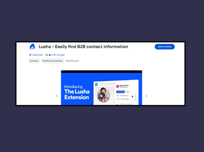 Lusha: One of the top LinkedIn-based email extractor tools.