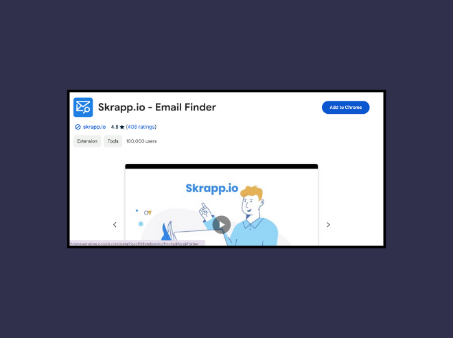 Skrapp: Find emails on LinkedIn for B2B outreach.