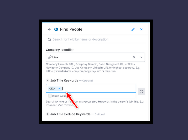 Insert keywords/job titles you want to target.