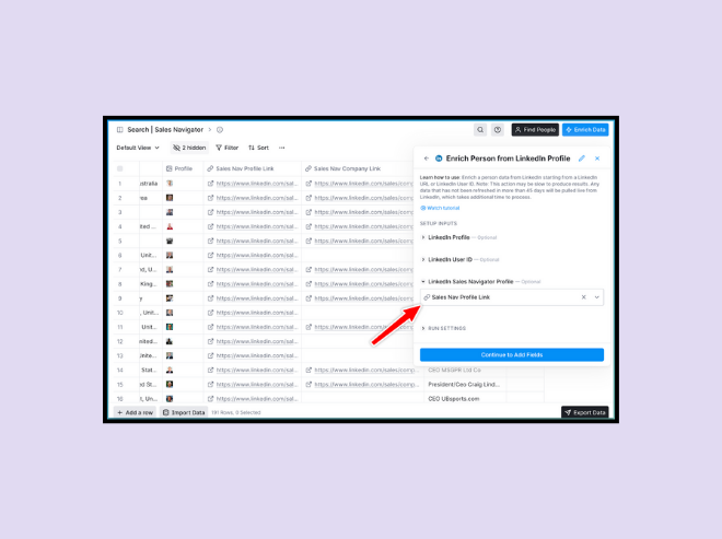 Enrich Person from LinkedIn Profile while you scrape LinkedIn Sales Navigator data