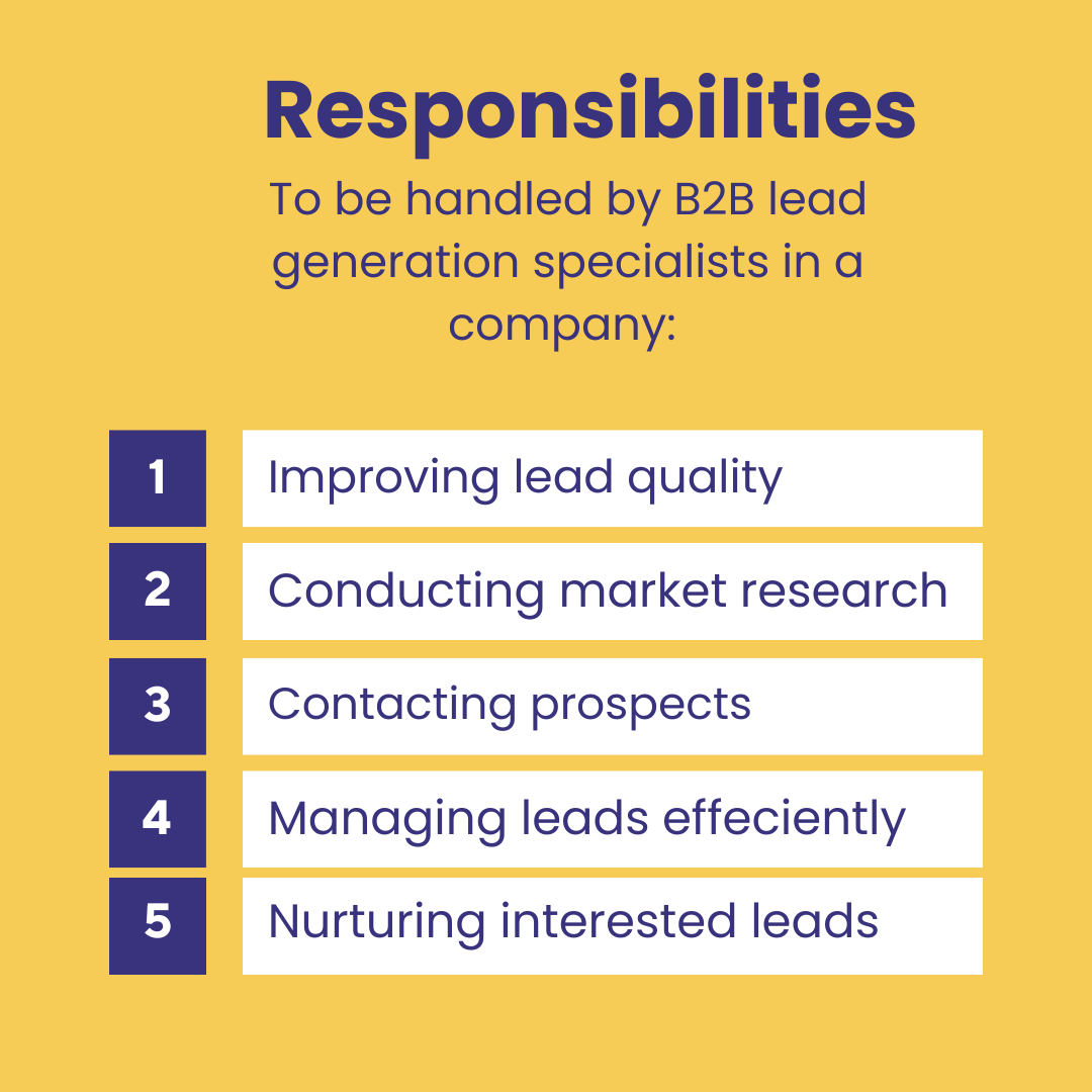 Responsibilities and duties of a B2B lead generation specialist 