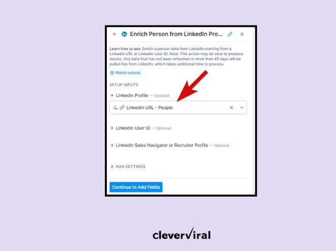 Enriching LinkedIn profile for finding emails.