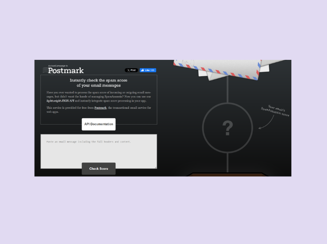 SpamCheck by Postmark: Email deliverability testing tool! 