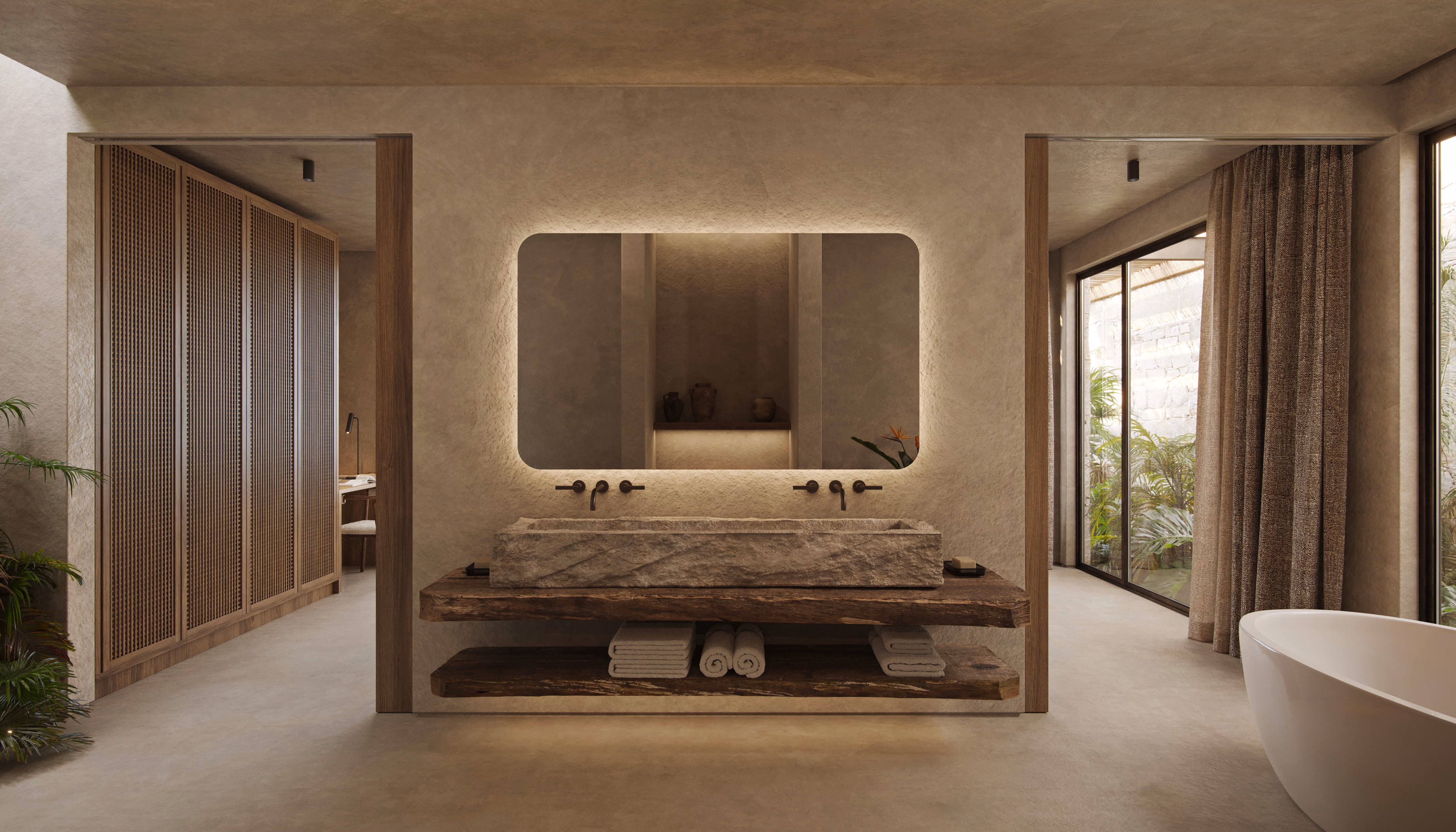 Villa Muara master bedroom with en-suite bathroom