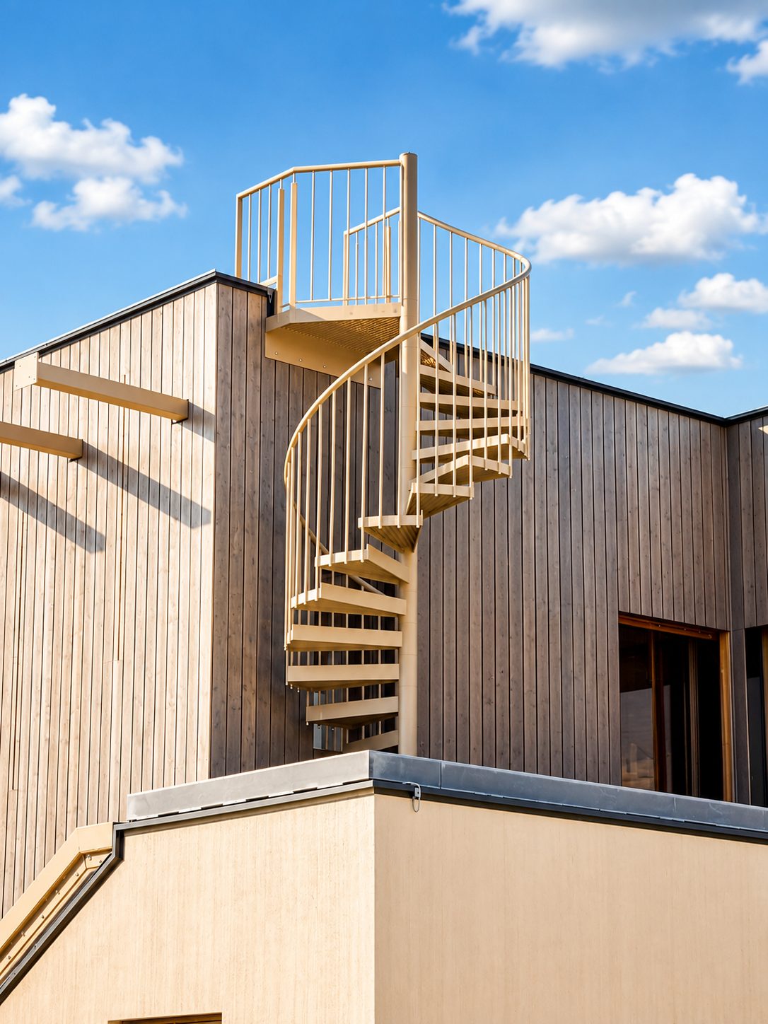 Terrasse mit Wendeltreppe – Suite 2 und 4