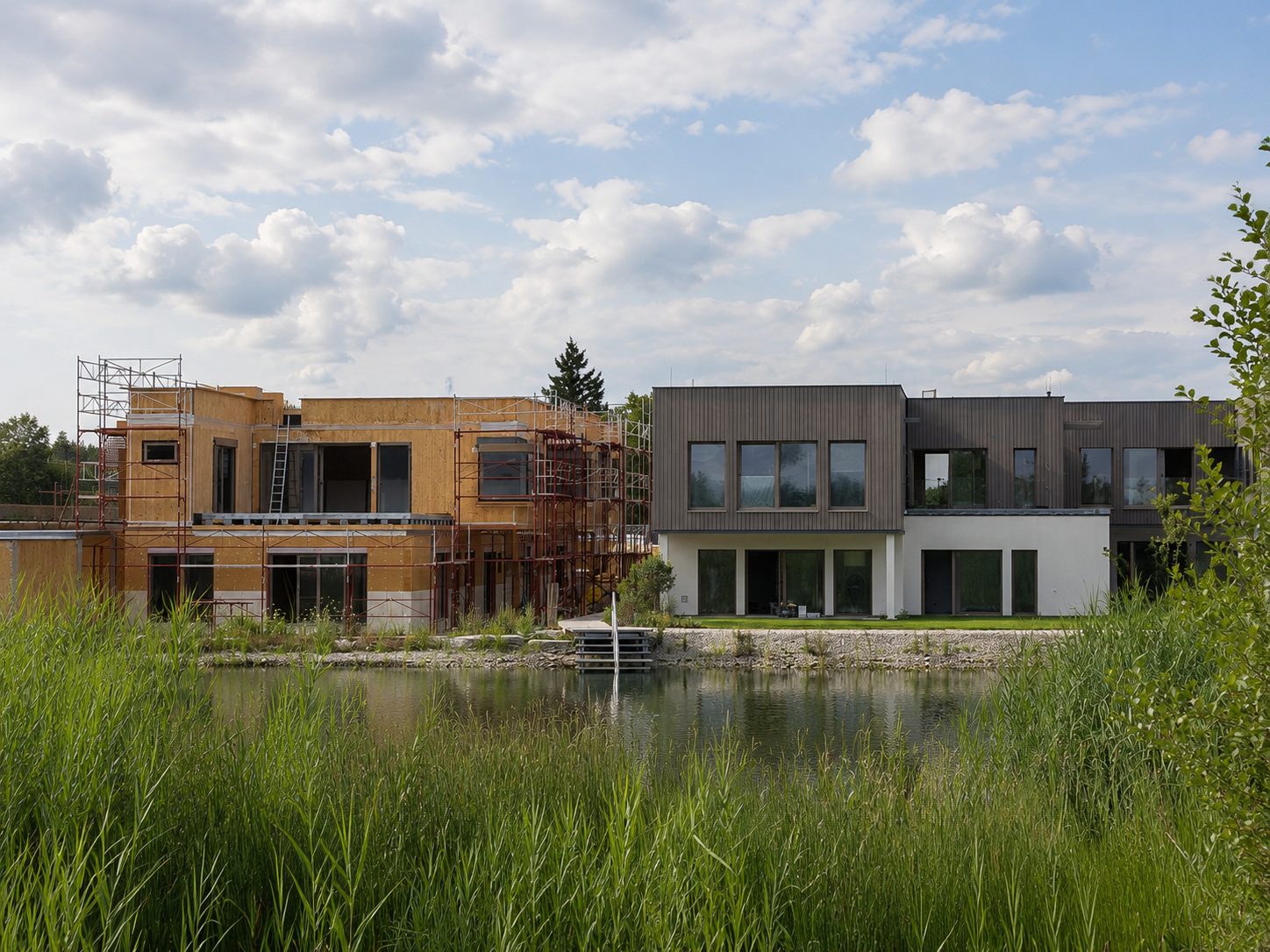 Seeansicht der Suiten mit Schilf