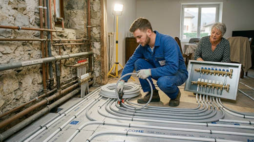  installation et mise en service plancher chauffant chambery