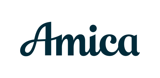 Amica brand logo in stylized script font.