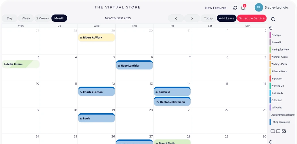 Hubtiger booking calendar