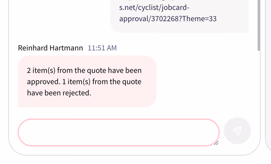 Automated customer message screen