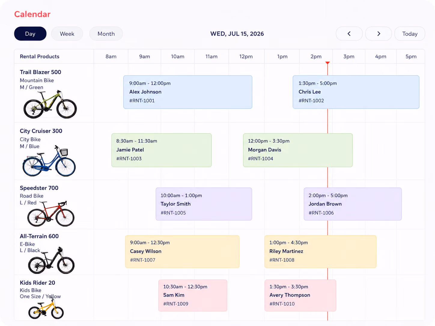 Hubtiger booking calendar