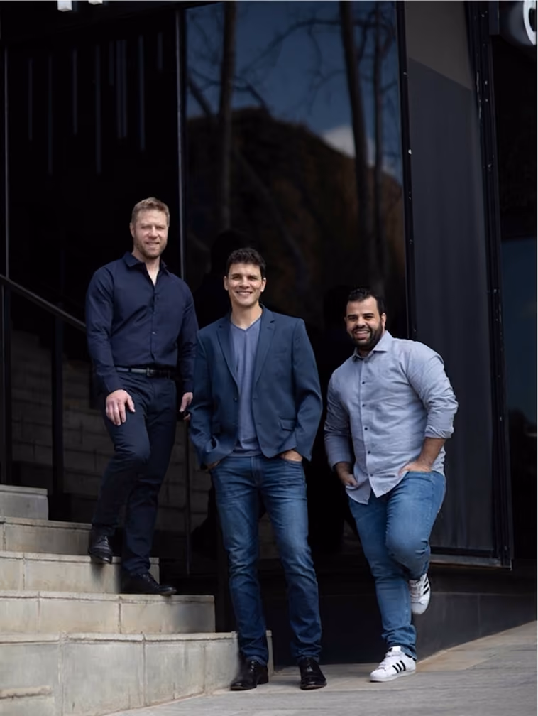 The Hubtiger team standing outside their office