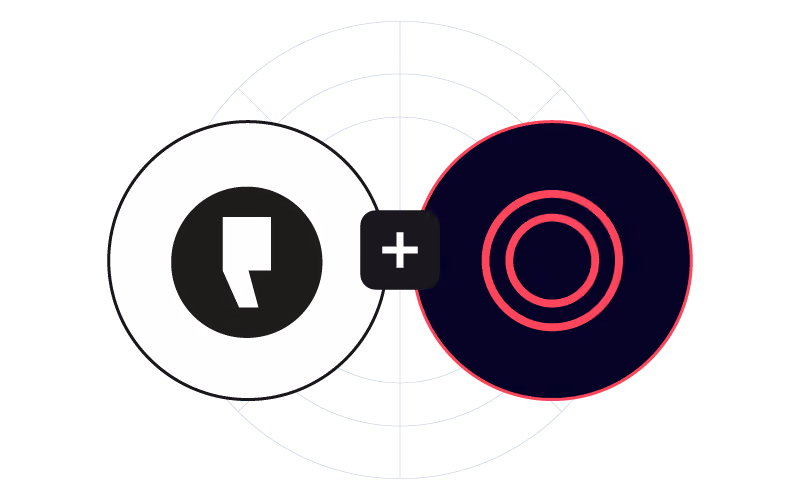 Graphic of two overlapping circles: left is white with a stylized quotation mark, right is dark with concentric rings.