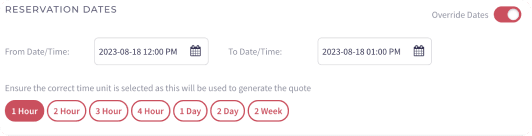 Flexible booking times