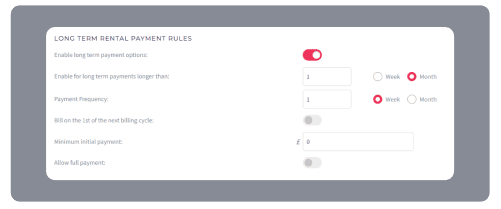 Specifying minimum rental periods