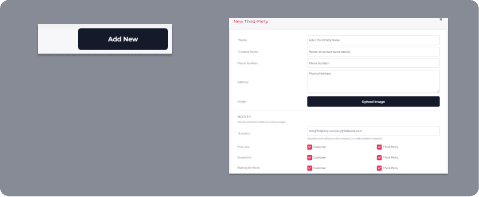 Add new third parties entity in Hubtiger