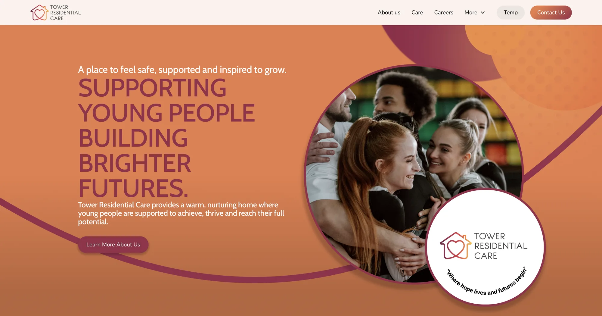 Tower Residential Care website displayed on desktop and mobile devices