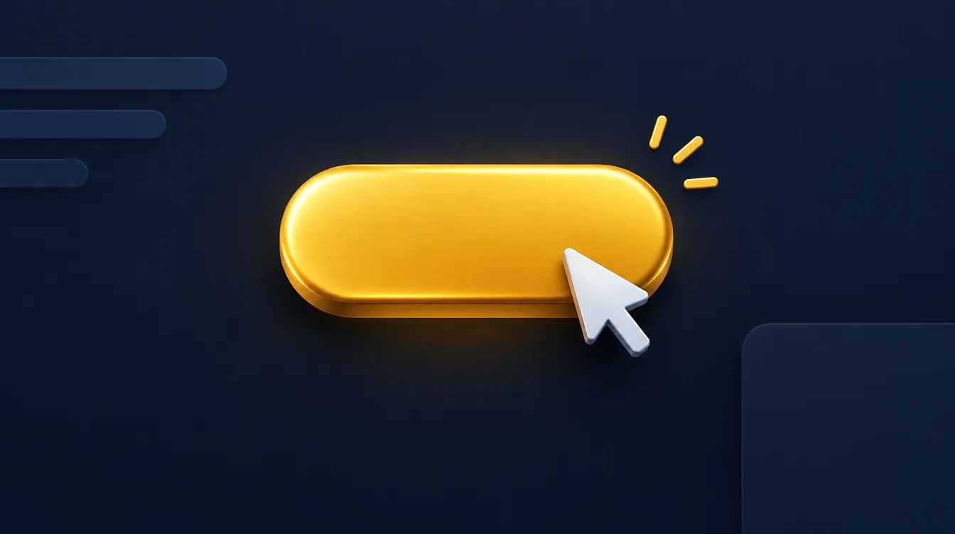 Prominent gold call-to-action button with a cursor arrow hovering over it