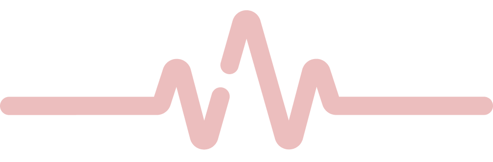 Red stylized heartbeat or pulse line with peaks and valleys on a black background.