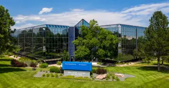Office building housing the Hello Hearing Studios hearing clinic in Westminster, Colorado