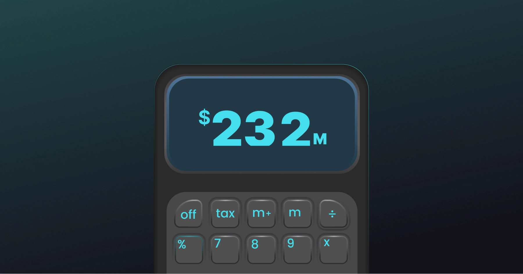 A calculator with some numbers.