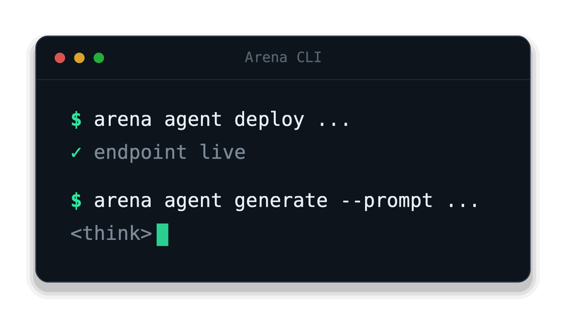 Arena CLI deploying an agent