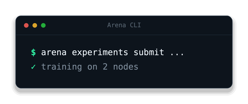 Arena CLI submitting an experiment
