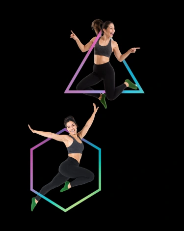 Woman jumping with excitement to represent fun, low-impact group fitness classes at Bounc'd NQ in Earlville, QLD.