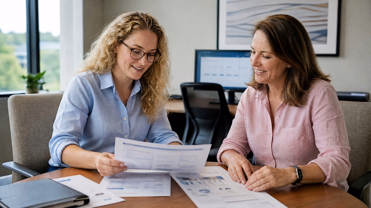 Two female IT managers in meeting, discussing services