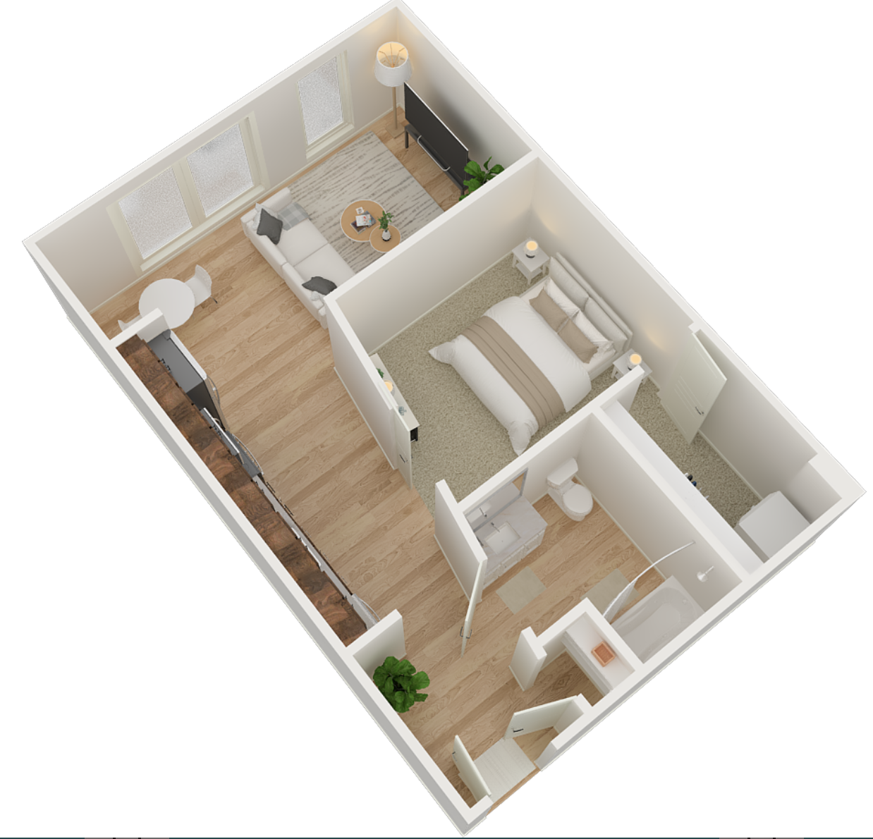 1x1 floor plan