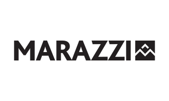 Marazzi brand name with a stylized geometric logo element to the right.