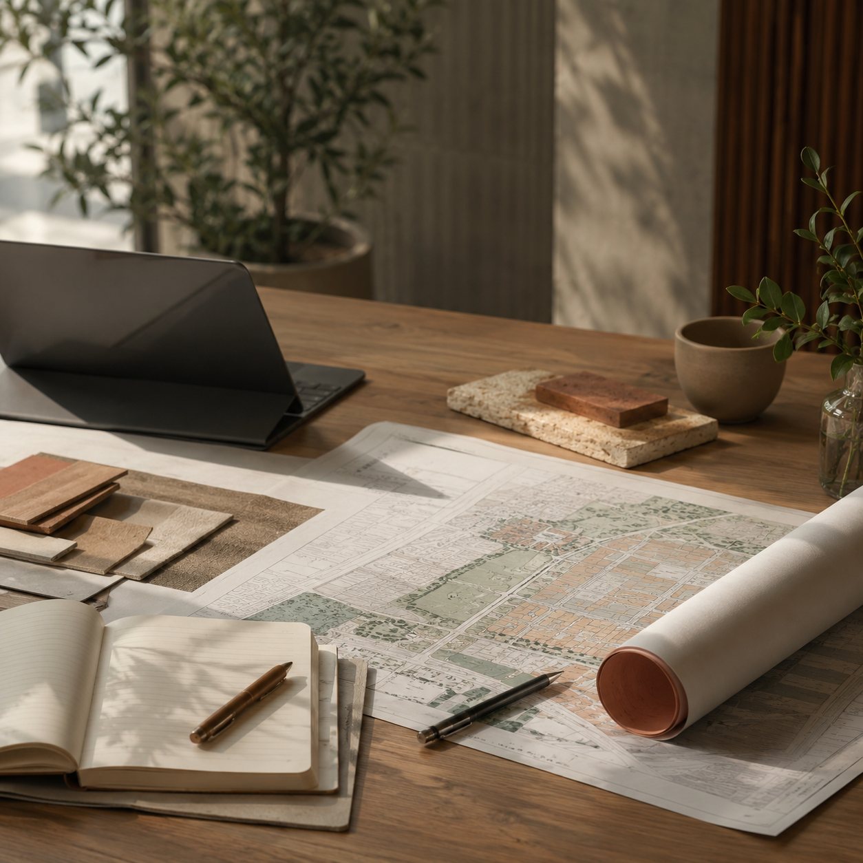 Urban planning scene representing the point when professional planning guidance can help clarify project decisions.
