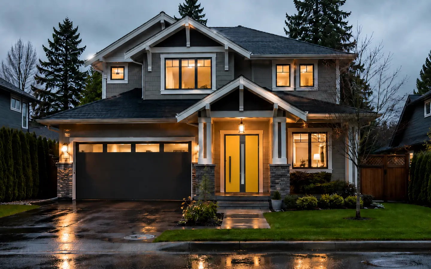 Residential entry door exterior used as the final call to action background