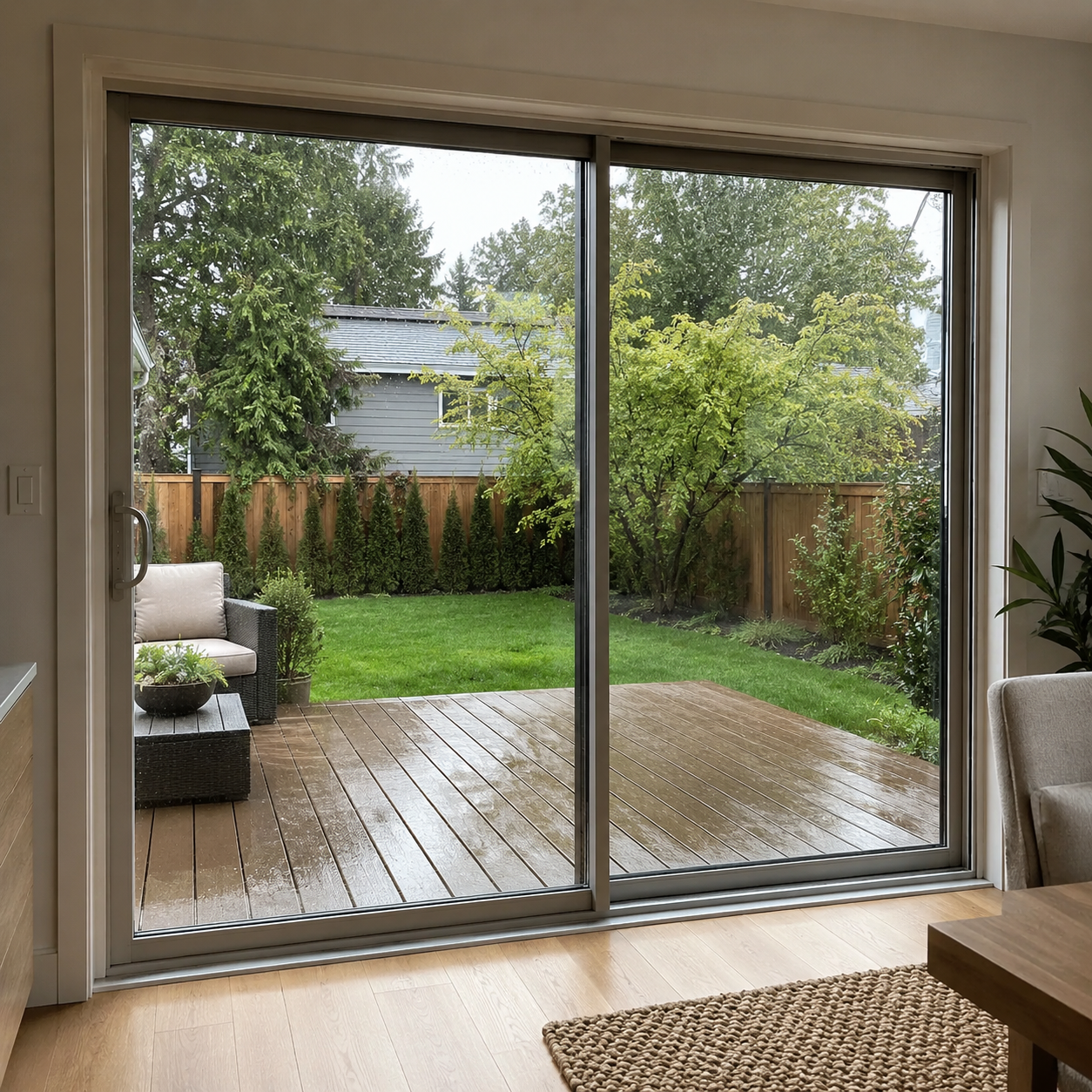 Patio sliding door installation shown for Porten service card.