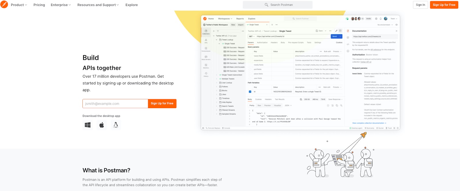 Postman - API platform for building and using APIs